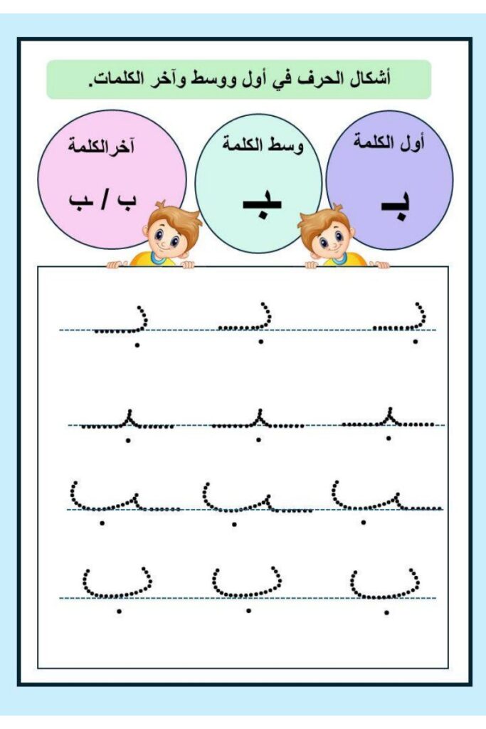 تحميل تدريبات حروف الوحدة الأولى PDF: كتابة م ب ل د ن ر بالتنقيط