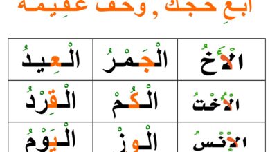 تحميل كلمات مبدوءة بأل القمرية PDF | 15 كلمة مشكولة لتدريب طفلك
