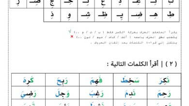 تحميل حروف وكلمات بحركة الكسر PDF.. 4 صفحات لتأسيس القراءة والكتابة