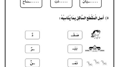 تحميل ورقة عمل المقطع الساكن للأطفال PDF.. 5 أنشطة مصورة لتعلم السكون