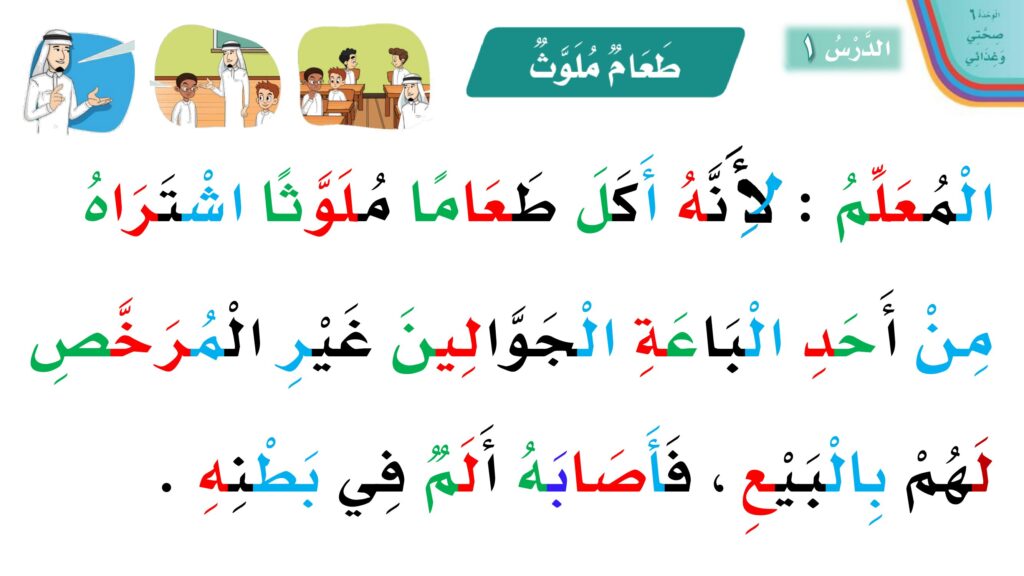 تحميل المقاطع الصوتية القرائية للصف الأول PDF.. 11 نصًا ملونًا في 49 صفحة